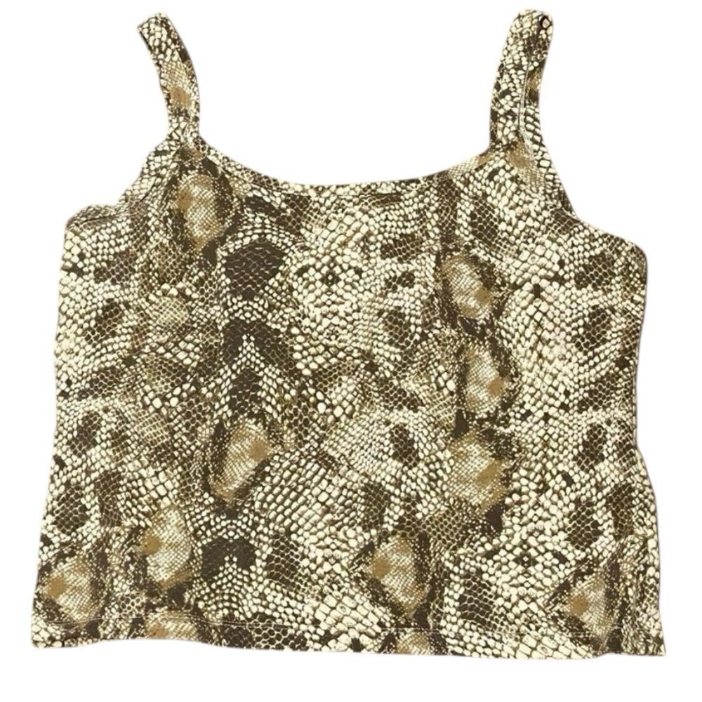First Issue A Liz Claiborne Company Snakeskin Print Tank Top Blouse Petite Large